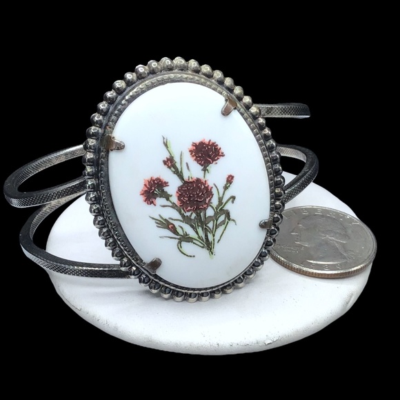 🌺LARGE Vintage Porcelain Bracelet - Picture 7 of 12
